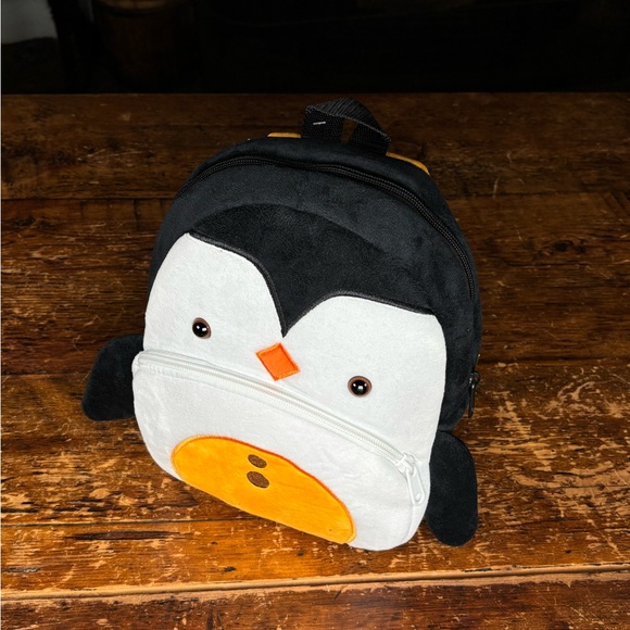 Penguin Kids Backpack - Black and Orange - Picture 1 of 8
